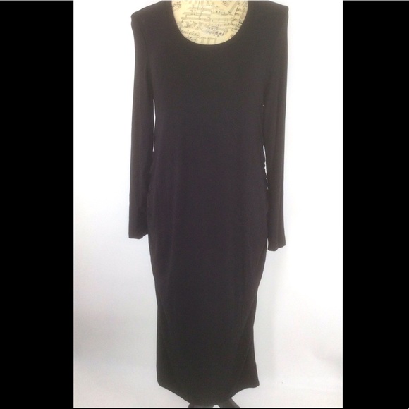 Maternity Time and True Small (4-6) MIDI Black Dress - Picture 4 of 11